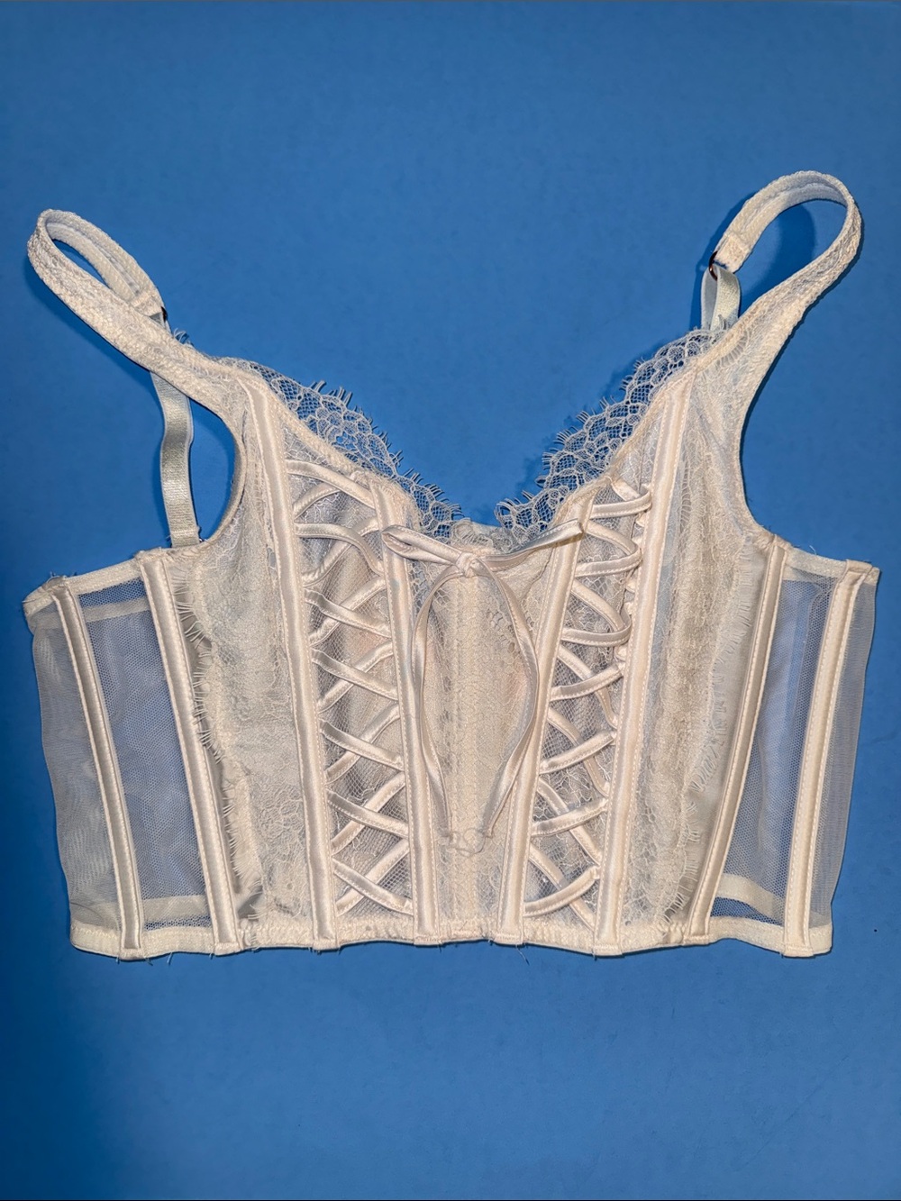 Victoria's Secret Cream Lace Longline Bustier